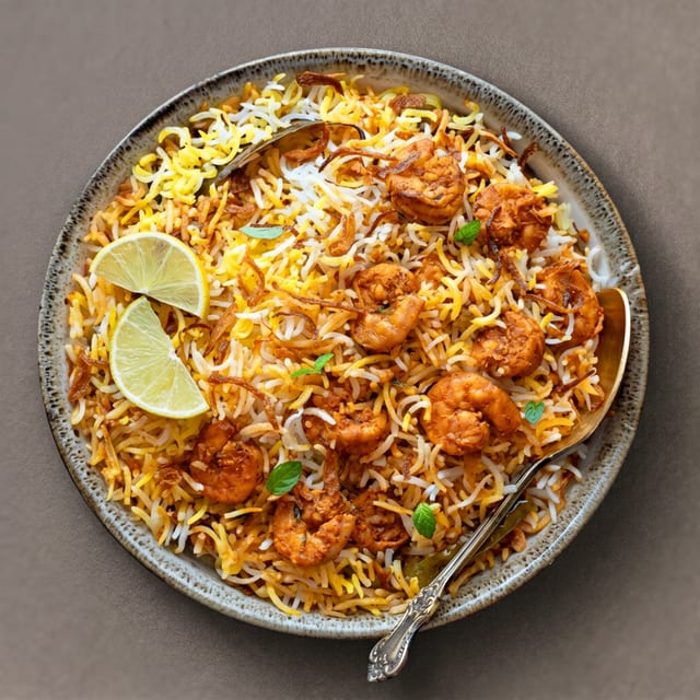 Shrimp Biryani.